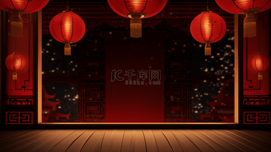 中国红灯笼装饰简约背景25