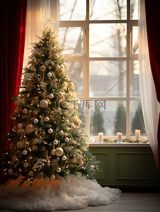 圣诞房间背景图片_圣诞气氛的房间圣诞树8