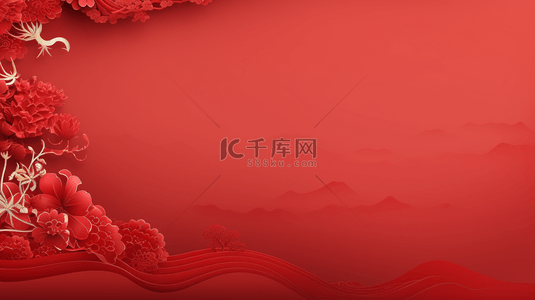 红色中国风古典春节背景15