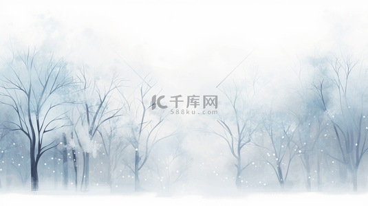 风景背景图片_清新宁静冬天雪雾风景背景