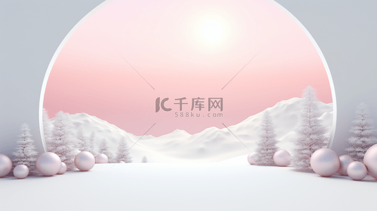 白色简约风背景背景图片_白色圣诞节剪纸风简约冬季雪景背景10