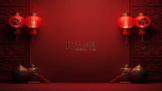 中国红灯笼装饰简约背景22