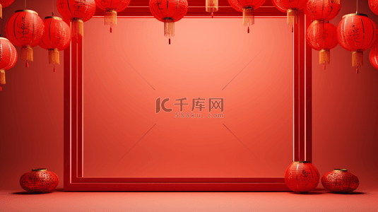 中国如意背景图片_中国红灯笼装饰简约背景27