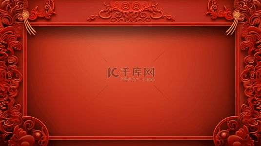 红色中国风古典春节背景13