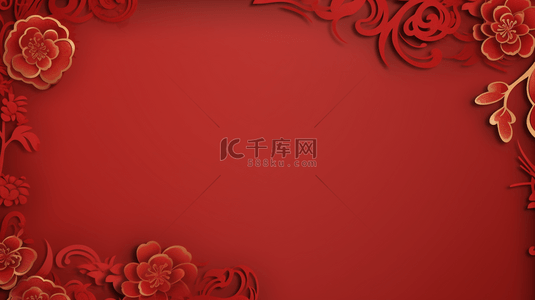 中国风数字2背景图片_红色中国风古典春节背景2