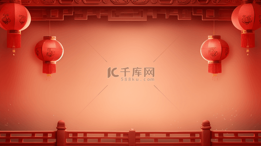 中国红灯笼装饰简约背景35