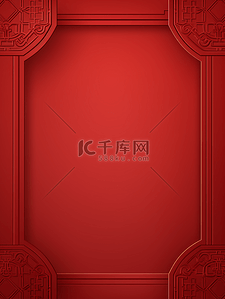 中国风边框春节背景图片_红色中国风古典春节背景12