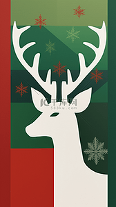 卡通圣诞节麋鹿背景图片_红绿相间圣诞节圣诞麋鹿背景