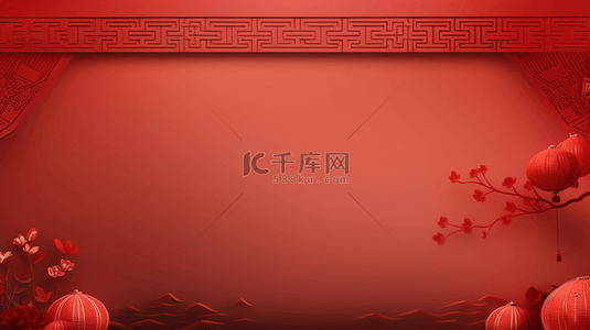 红色中国风古典春节背景1