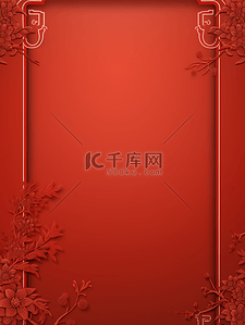 红色纹理花朵背景图片_红色中国风古典春节背景28
