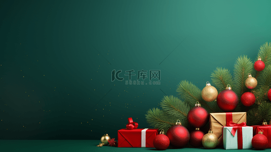 11绿色背景图片_圣诞节装饰简约背景11