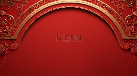 红色中国风古典春节背景16