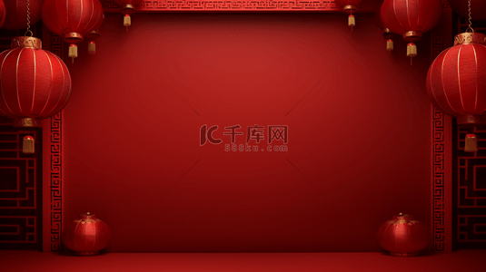 中国红灯笼装饰简约背景11