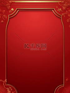 中国风边框春节背景图片_红色中国风古典春节背景6
