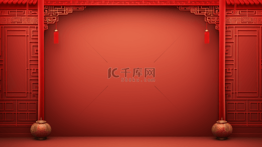 中国风边框春节背景图片_红色中国风古典春节背景27