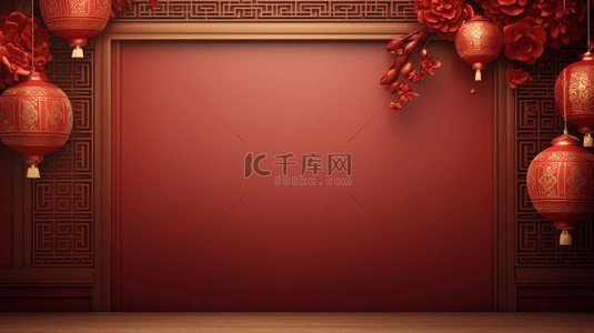 中国红灯笼装饰简约背景31