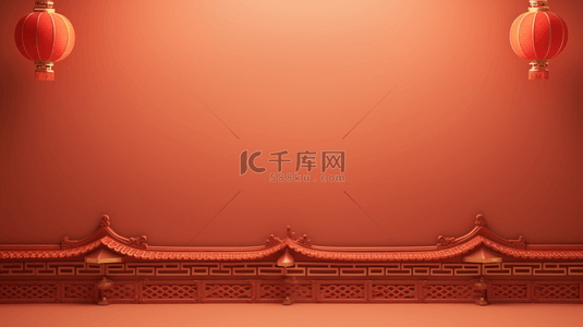中国红灯笼装饰简约背景5