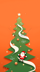 创意圣诞节圣诞老人圣诞树背景