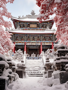 建筑宫殿宏伟冬天雪景10
