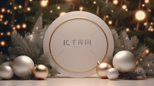 圣诞装饰圆形展示框背景2