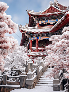 建筑宫殿宏伟冬天雪景2