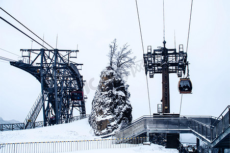 冰雪天天门山索道