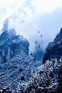 冰雪天天门山索道