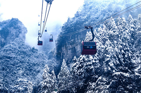 冰雪天天门山索道