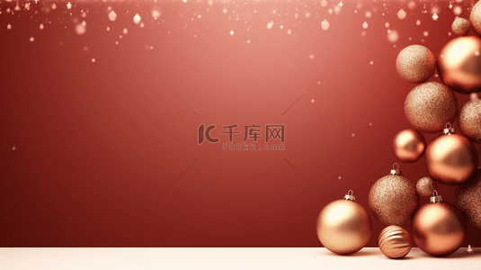 彩色圣诞球装饰简约圣诞节背景10