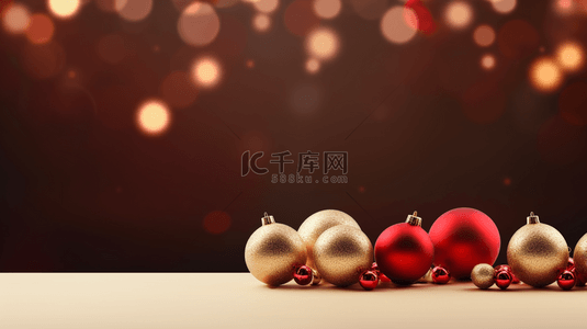彩色圣诞球装饰简约圣诞节背景16