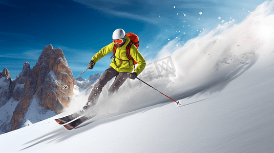 冬季滑雪摄影照片_冬季滑雪运动人像摄影