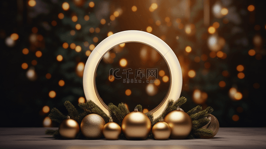 星光圣诞节装饰圆形展示框背景9
