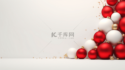 彩色圣诞球装饰简约圣诞节背景12