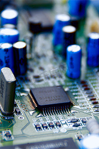 芯片电路摄影照片_电子科技集电路板