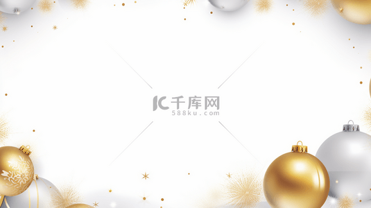 金银白色圣诞节装饰边框