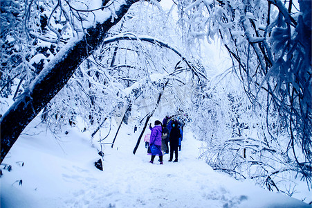 张家界天门山雪景