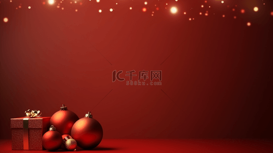 彩色圣诞球装饰简约圣诞节背景18