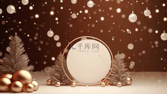 星光圣诞节装饰圆形展示框背景12
