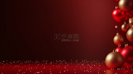 彩色圣诞球装饰简约圣诞节背景11