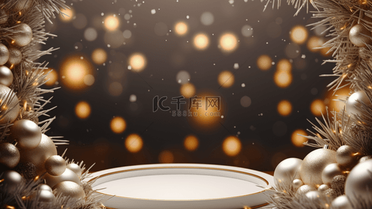 圣诞树星光背景图片_星光圣诞节装饰圆形展示框背景11