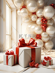 礼品盒浅白色和红色10