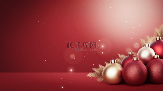 圣诞球装饰背景图片_彩色圣诞球装饰简约圣诞节背景9