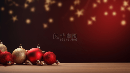彩色圣诞球装饰简约圣诞节背景17