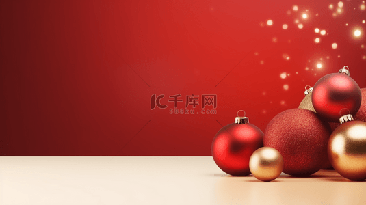 彩色圣诞球装饰简约圣诞节背景15