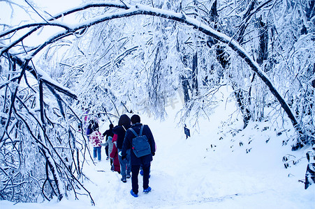 张家界天门山雪景