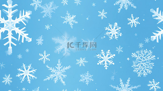 冬天背景图片_冬季雪花的无缝图案18