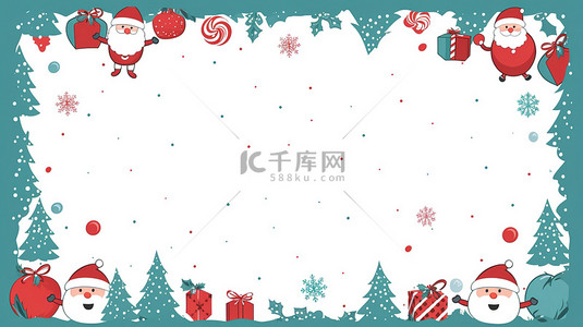 圣诞树元素背景图片_圣诞元素可爱的边框20