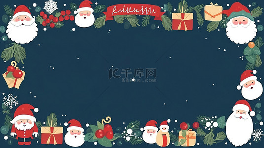 可爱的圣诞节背景图片_圣诞元素可爱的边框10