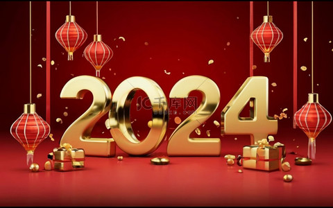 2024年质感数字2024背景