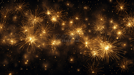 正月里来是新年背景图片_新年夜空里的金色烟花背景